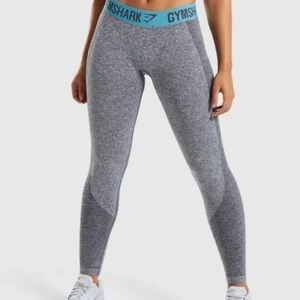Gymshark Flex Charcoal Marl/Teal Leggings Size XS